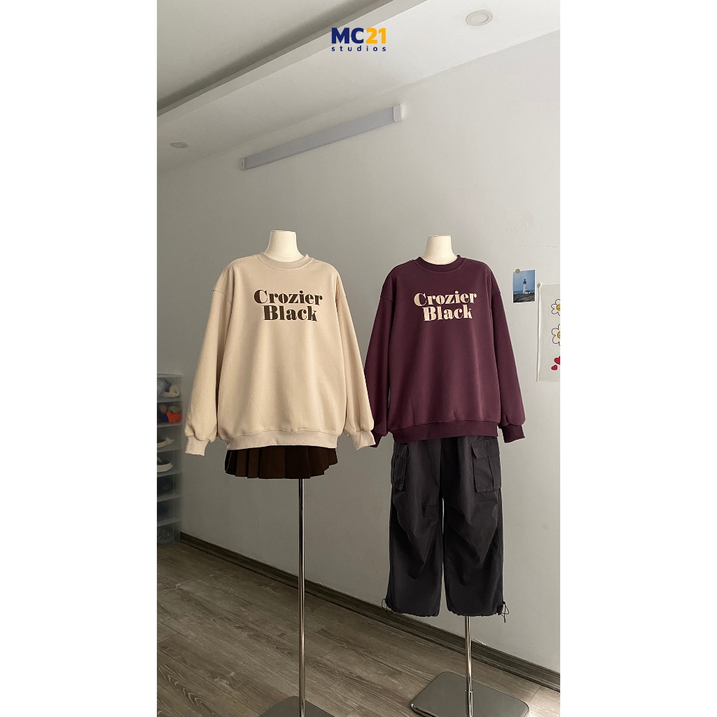 Áo nỉ nam nữ MC21.STUDIOS oversize Unisex form rộng sweater Ulzzang Streetwear Hàn Quốc lót bông dày cao cấp A3809