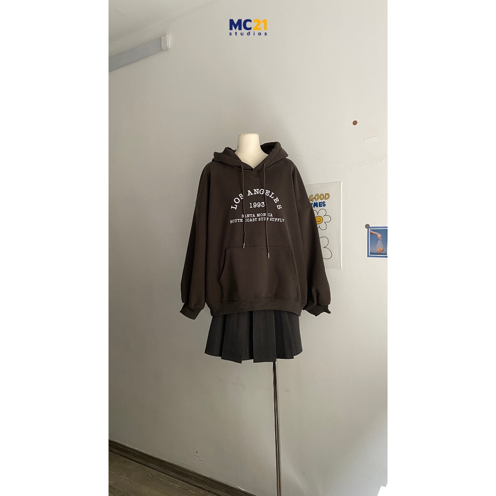 Áo hoodie nam nữ MC21.STUDIOS nỉ lót lông form rộng sweater Unisex oversize Ulzzang Streetwear Hàn Quốc A3808