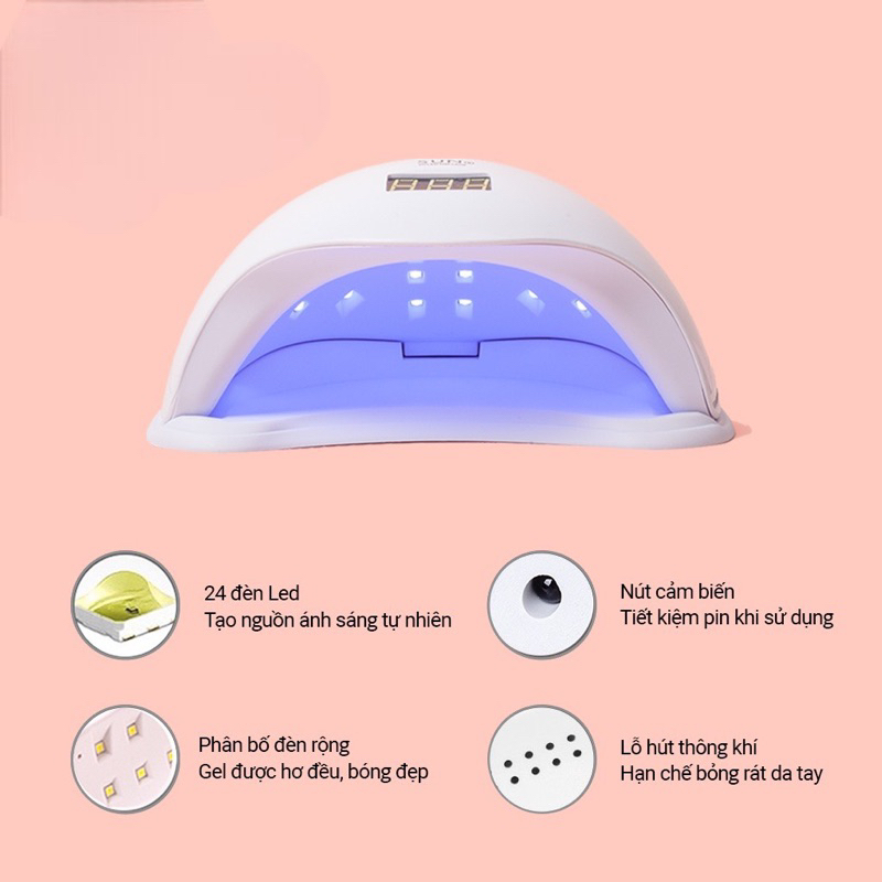 Máy Hơ Gel Sun 5 tem xanh UV/LED 48w Chính Hãng