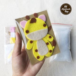Bộ kit làm móc khóa vải nỉ hươu cao cổ