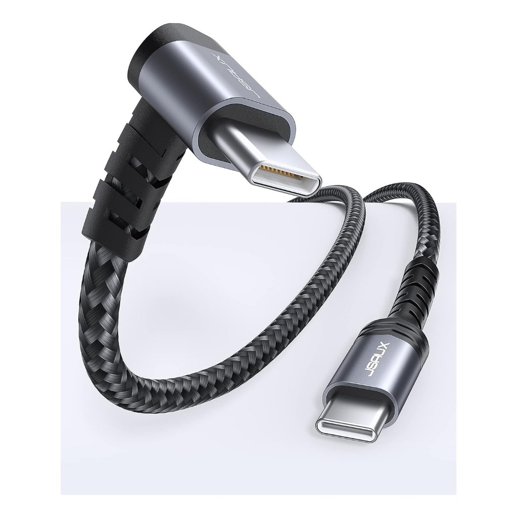 Cáp USB-C 3 mét bẻ góc 90 độ hình chữ L chính hãng JSAUX
