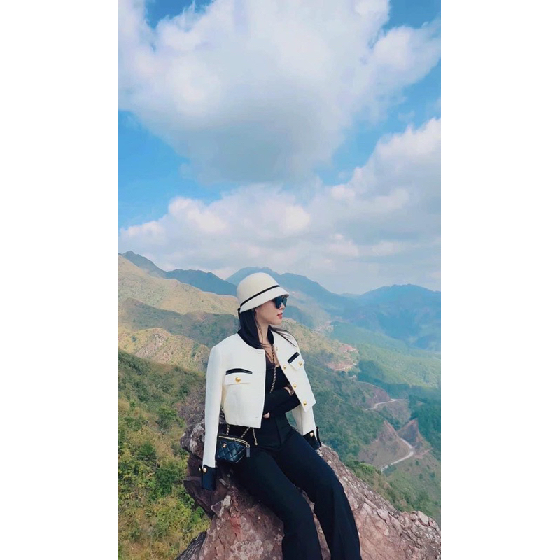 Áo dạ nữ 2 túi cao cấp, Áo khoác mùa đông trắng chuẩn loại 1