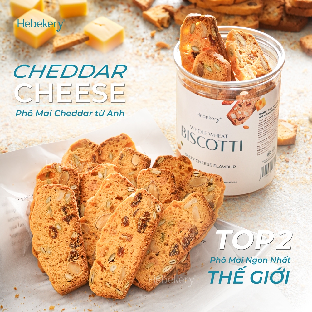 COMBO Trải Nghiệm 4 Hũ Biscotti Nguyên Cám Low Calories  - Bánh Ngũ Cốc Ăn Kiêng Lành Mạnh Hebekery