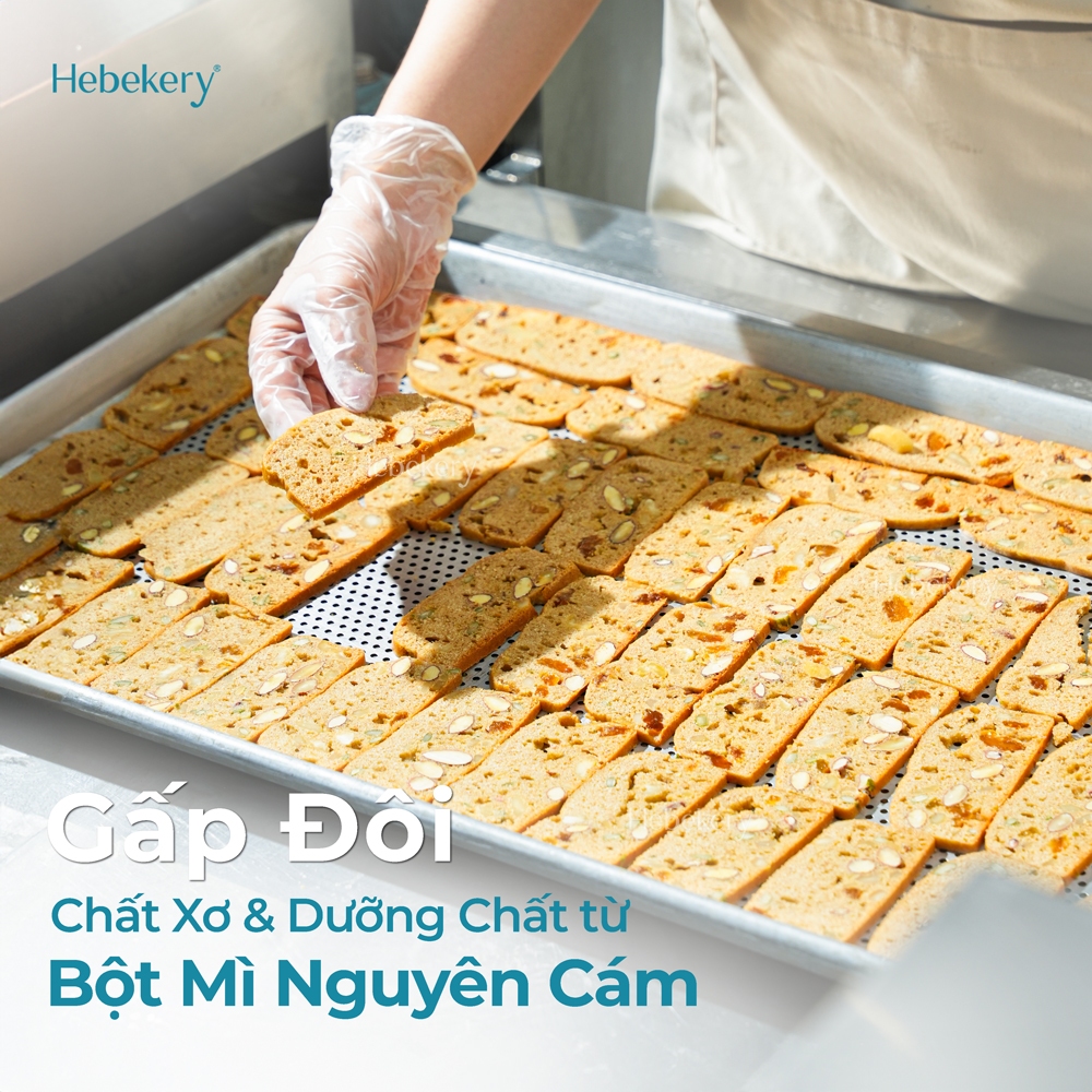 COMBO Trải Nghiệm 4 Hũ Biscotti Nguyên Cám Low Calories  - Bánh Ngũ Cốc Ăn Kiêng Lành Mạnh Hebekery