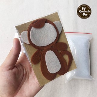 Bộ kit làm móc khóa vải nỉ con khỉ
