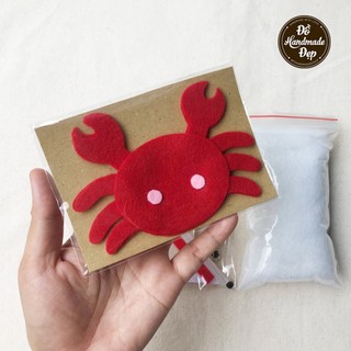 Bộ kit làm móc khóa vải nỉ con cua đỏ