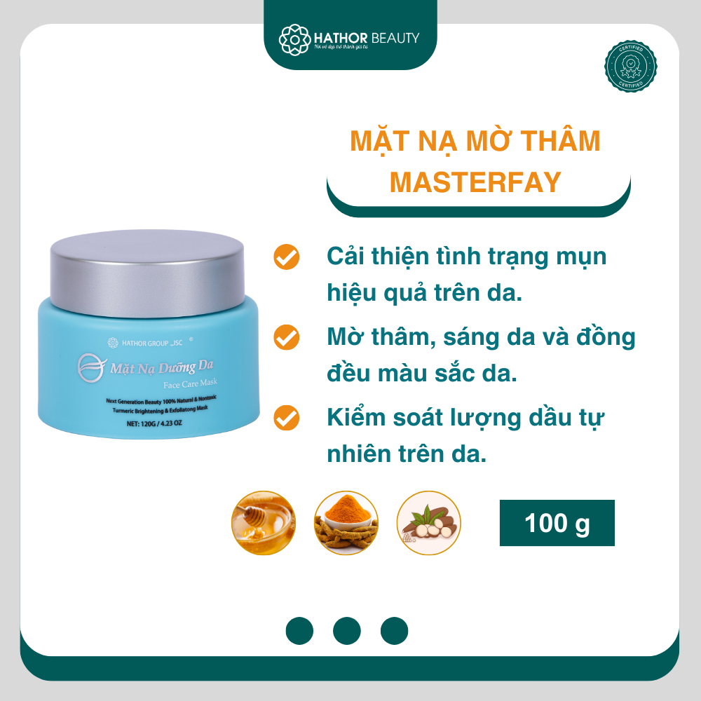 Mặt nạ chăm sóc da mụn Masterfay Hathor Beauty 100g giúp mờ thâm giảm mụn sáng da hiệu quả chính hãng