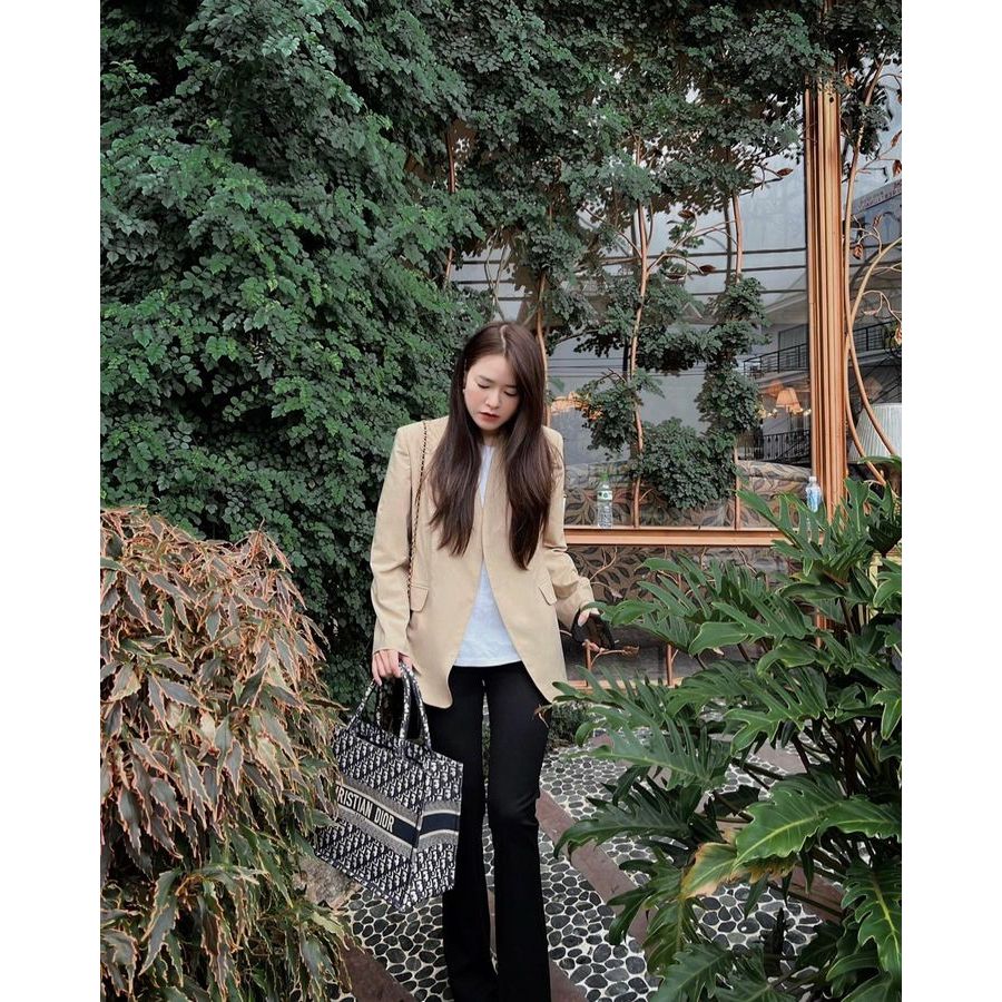 Áo blazer nữ Chililuu Áo vest nữ vạt tròn dài tay khoác ngoài hai lớp sang chảnh năng động