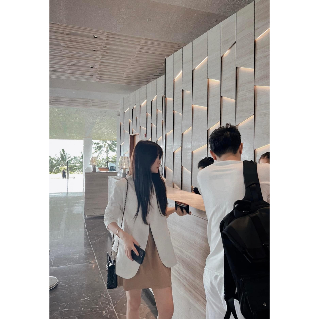 Áo blazer nữ Chililuu Áo vest nữ vạt tròn dài tay khoác ngoài hai lớp sang chảnh năng động