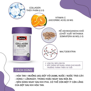 Bột Uống Collagen Dưỡng Trắng Sáng Da Swisse Beauty Collagen Renew