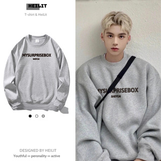 Áo Sweater Nam In Họa Tiết Chữ Mysurprisebox HeiLit Nỉ Bông Form Rộng Cổ Tròn
