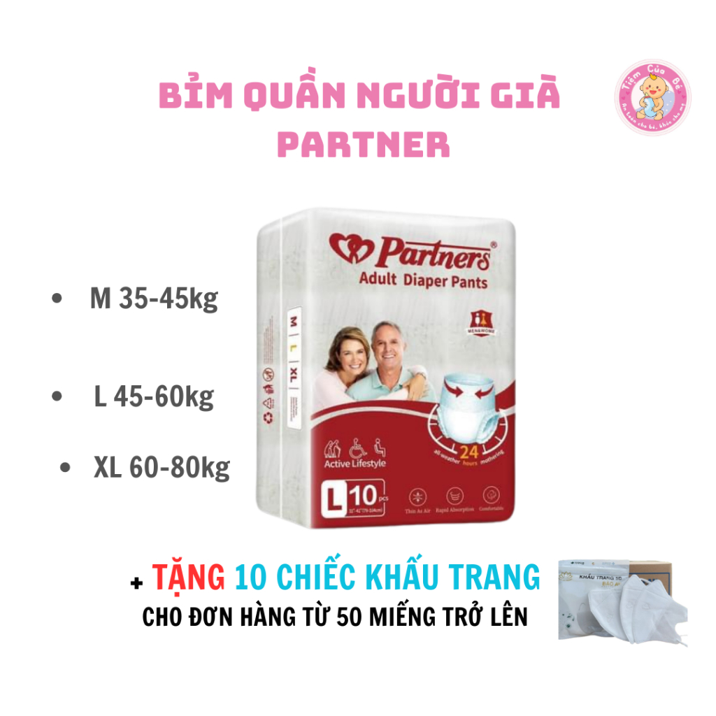 Bỉm quần ngưòi già, người lớn Partern mẫu mới size M/ L/XL