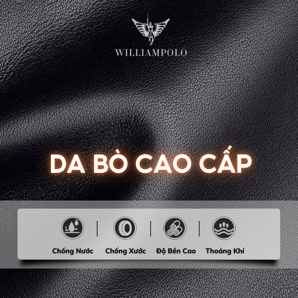 Ví da nam William Polo Cao Cấp,Da bò nhập khẩu,Bóp da nam dáng đứng đựng tiền và thẻ mini nhỏ gọn- 𝑰𝑩𝑨𝑮