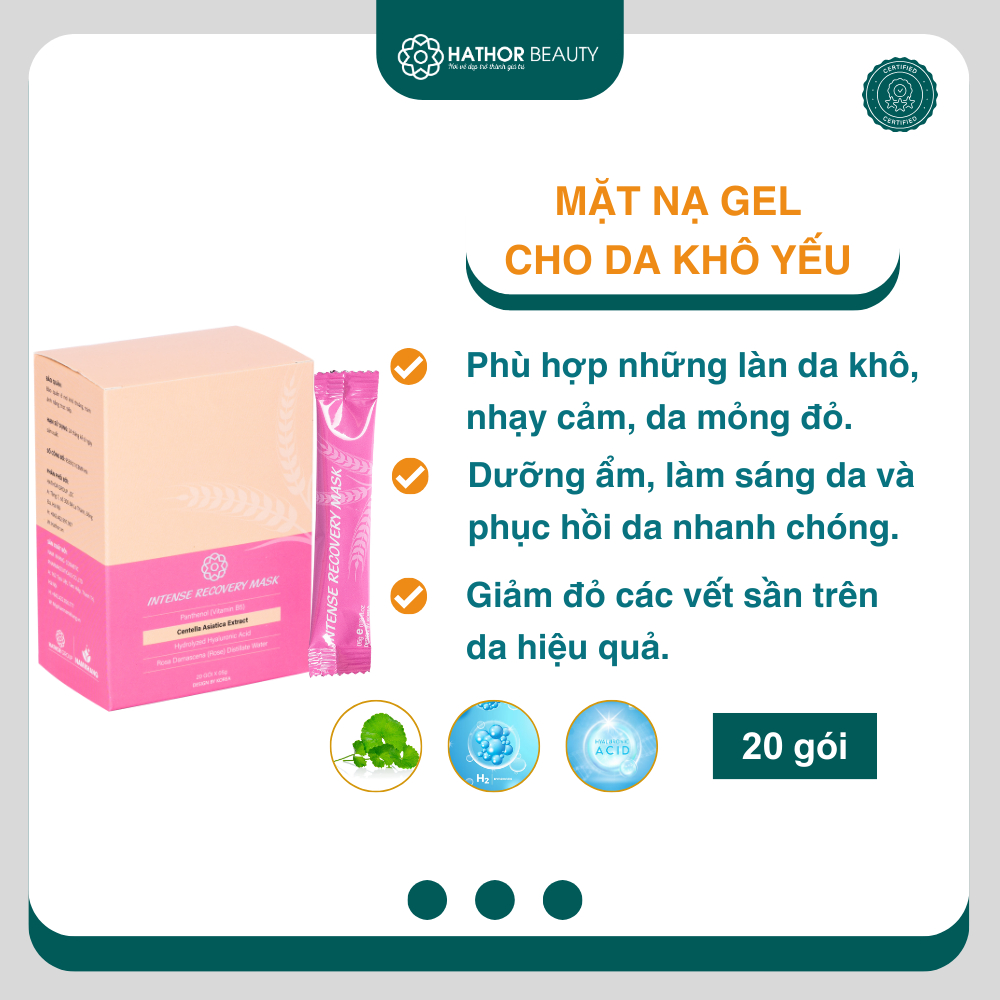 Mặt nạ cấp ẩm phục hồi da Hathor Beauty dạng gel giúp dưỡng ẩm da mềm mịn da hiệu quả chính hãng Hộp 20gói/3g