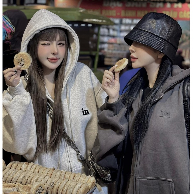 Áo khoác zip nữ - Áo hoodie zip nữ trơn Localbrand chất nỉ tàu dày, Panacea.Studio