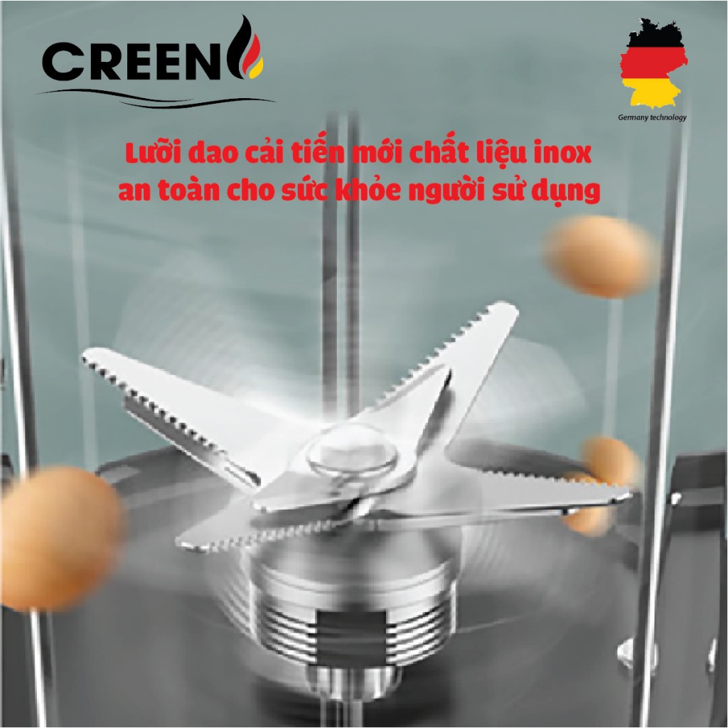 Máy Làm Sữa Hạt Đa Năng Creen BA-138 Plus dung tích 1.75L, Công Suất 1600W, Bộ Giảm Âm Thông Minh (Chính Hãng, BH 24th