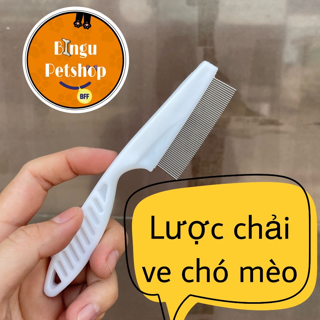 Lược chải lông thú cưng, Lược chải bọ chét chó mèo, Lược kim thép không gỉ làm sạch bọ chét bảo vệ lông