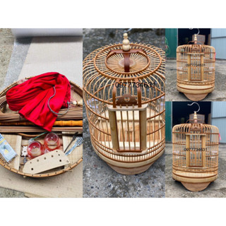 Khung Lồng chim Hoạ Mi Thổ Tự Ráp chất liệu trúc xử lí (kích thước 36cmx36cmx52cm)