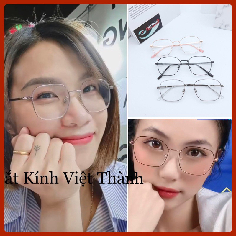 HCM Mắt Kính Cận lục giác Gọng kim loại vuông loại KL2
