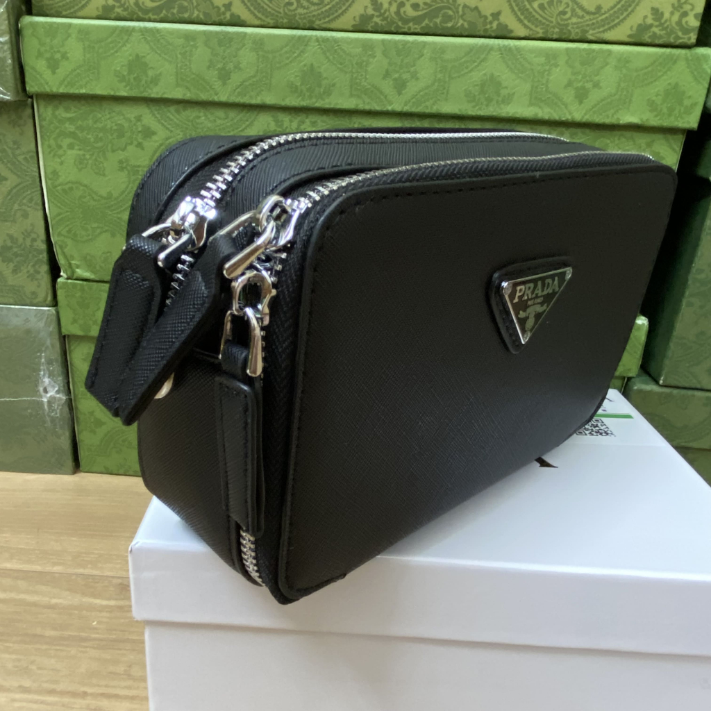 Túi Prada nam - Brique Saffiano - Size 19