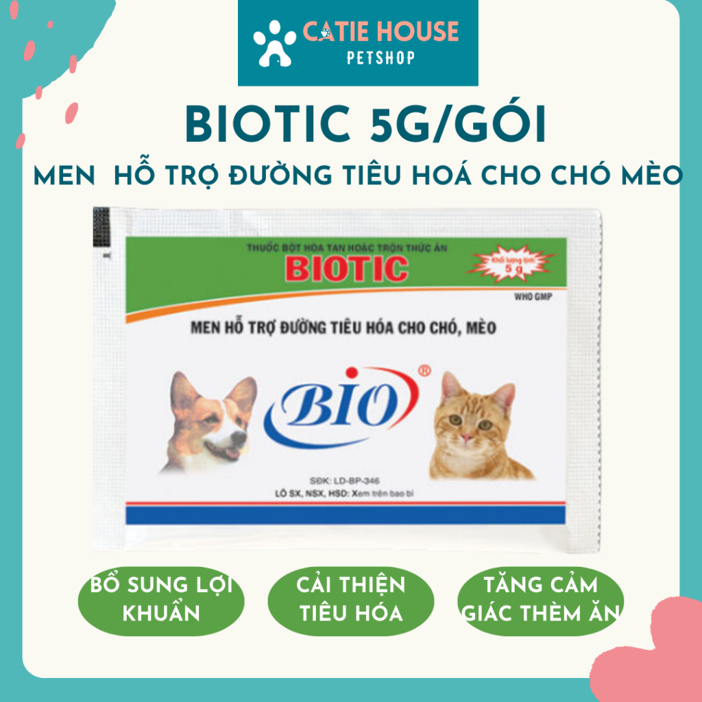 Men Hỗ Trợ Tiêu Hóa cho chó mèo BIOTIC, PROBISOL, Bio-Scour Kiểm Soát Tiêu Chảy, Ói Mửa Chó Mèo