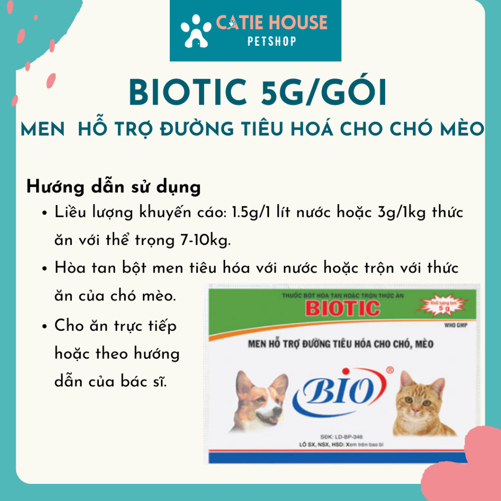 Men Hỗ Trợ Tiêu Hóa cho chó mèo BIOTIC, PROBISOL, Bio-Scour Kiểm Soát Tiêu Chảy, Ói Mửa Chó Mèo