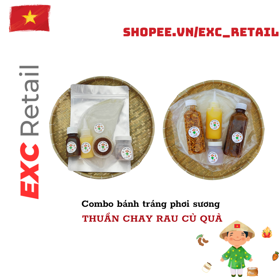 Bánh Tráng Thuần Chay Rau Củ Quả EXC Combo  "Sốt Bơ Béo" - Ngon , Sạch, Bổ Dưỡng