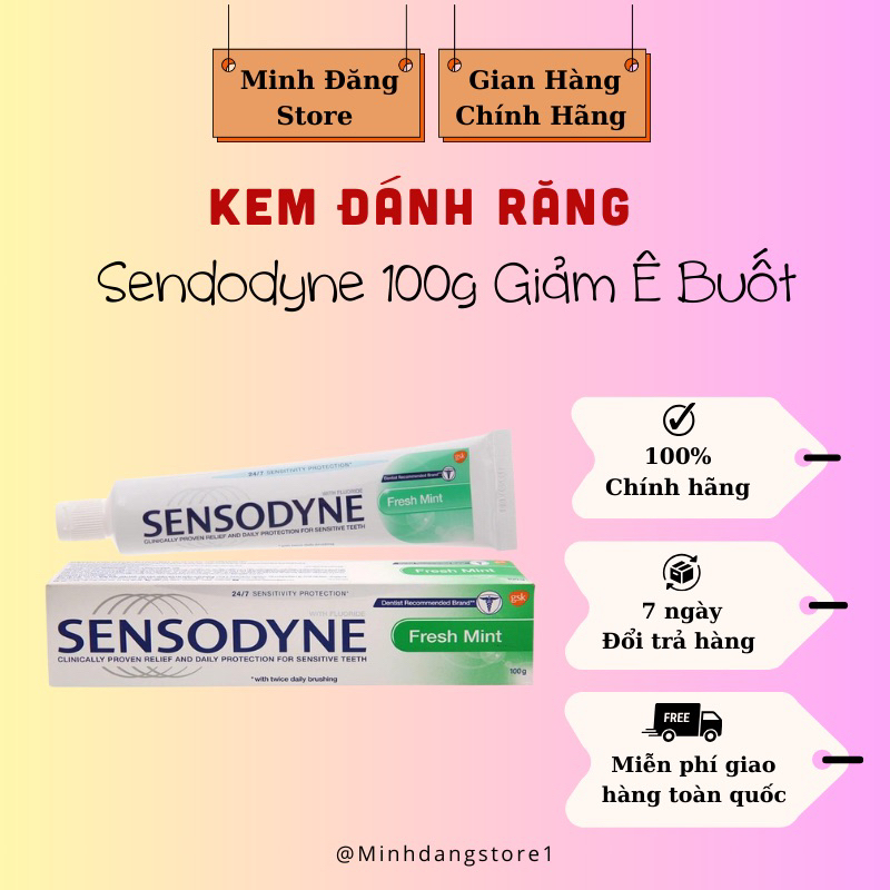 Kem Đánh Răng Sensodyne 100g Giúp Giảm Ê Buốt, Trắng Răng, Chống Viêm Lợi - Minhdangstore