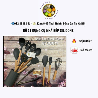 Bộ dụng cụ nhà bếp 11 món chổi , phới , muôi ...silicon