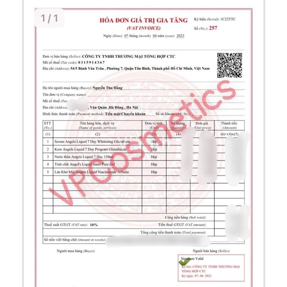 SERUM TINH CHẤT TRẮNG DA  7 Day Whitening Program Glutathione 700 V-Ample