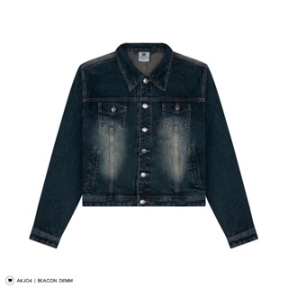 Áo Khoác Jean Nam Crotop Fit Màu Xanh Đậm BỜM SHOP (Beacon Denim cũ) Mã AKJ04 Thời Trang