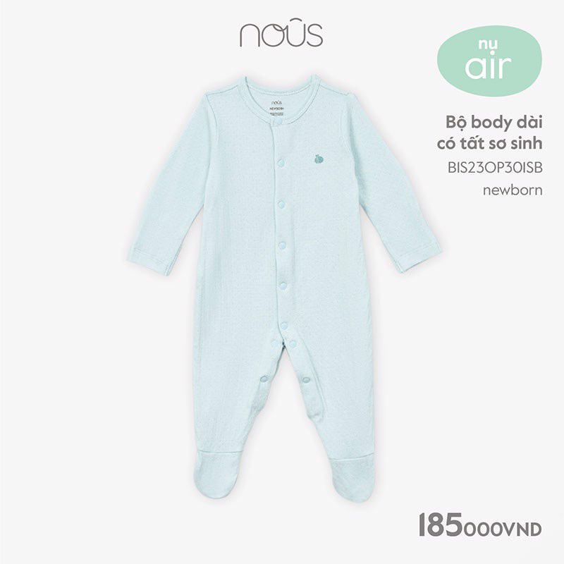 Bộ Nous liền dài có tất màu trắng newborn các mẫu