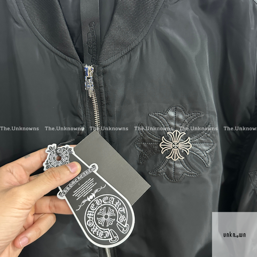 👑 👑-Áo Khoác Bomber Chrom Heart Black FW21,Áo Jacket CH logo unisex cao cấp