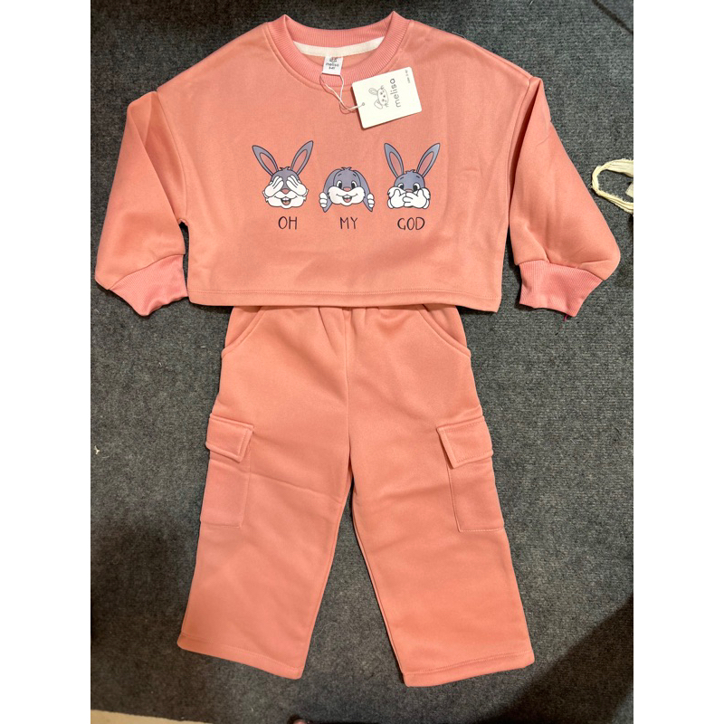 Set Melisa nỉ bông áo croptop+quần cute xỉu là có thật 12-45kg
