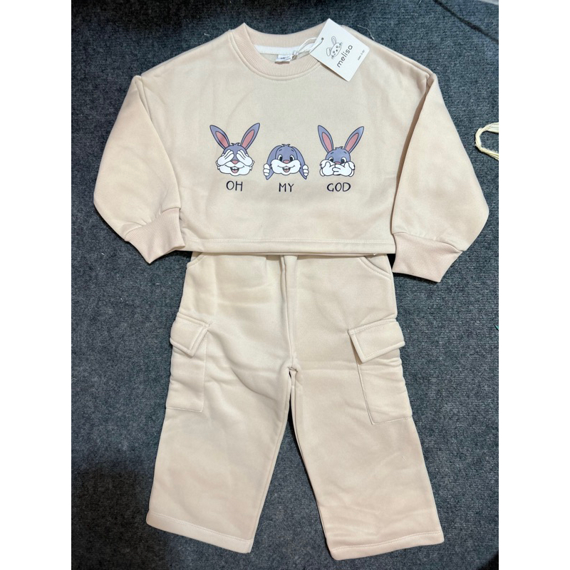 Set Melisa nỉ bông áo croptop+quần cute xỉu là có thật 12-45kg