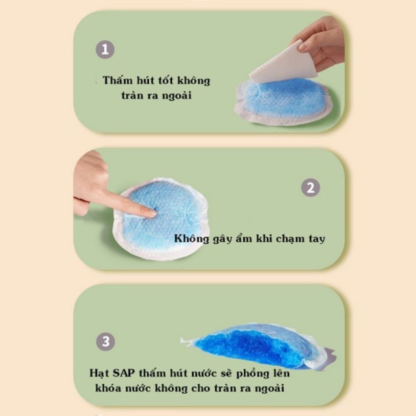 Miếng lót thấm sữa WAI siêu thấm chống tràn, túi 100 miếng