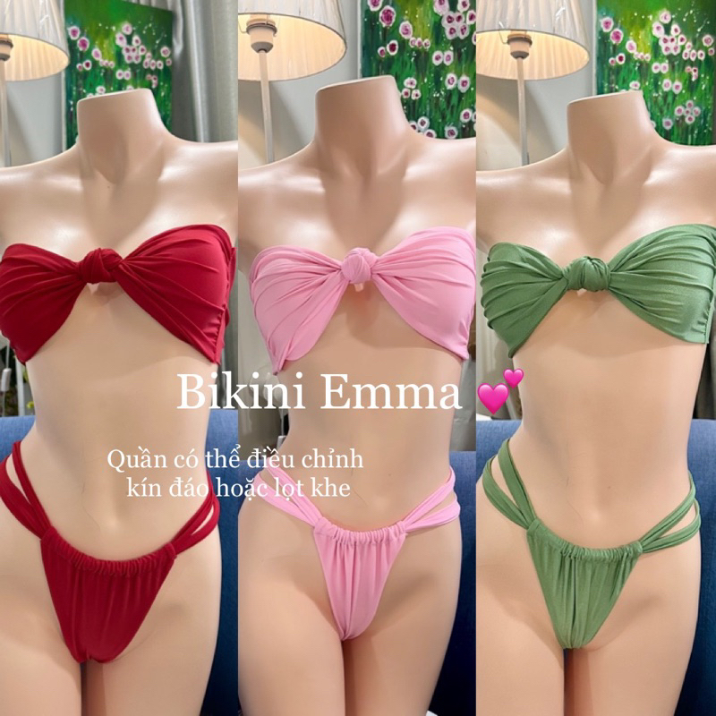 Bikini 2 Mảnh Sexy EMMA Quần Đan Dây Chuẩn Cao Cấp Loại 1 (Có mút đệm) | BigBuy360 - bigbuy360.vn