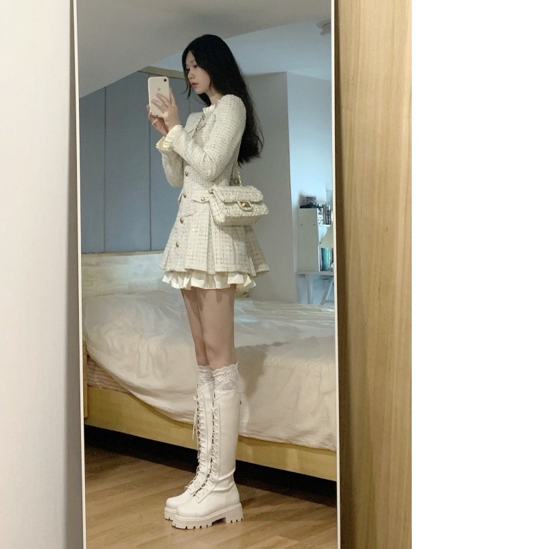 Váy dạ 2 lớp xếp ly tầng