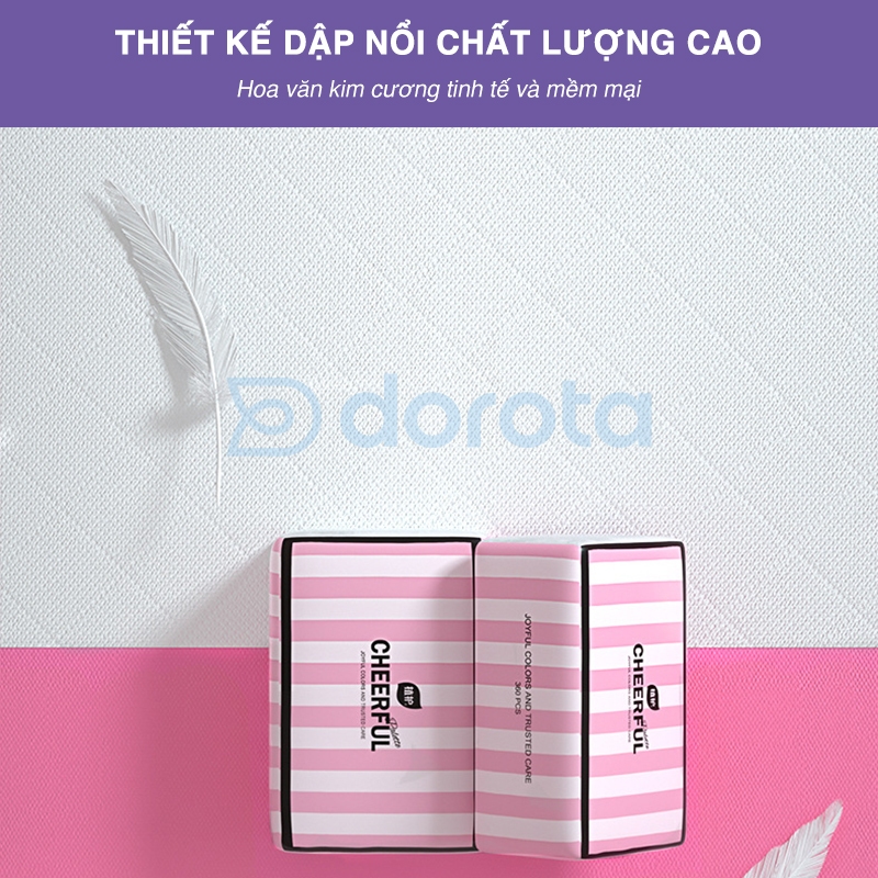 Giấy ăn rút 4 lớp cao cấp DOROTA thấm hút nước tốt 360 tờ 90 lần rút 1 túi GA01