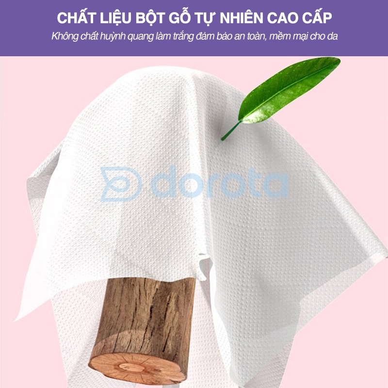 Giấy ăn rút 4 lớp cao cấp DOROTA thấm hút nước tốt 360 tờ 90 lần rút 1 túi GA01