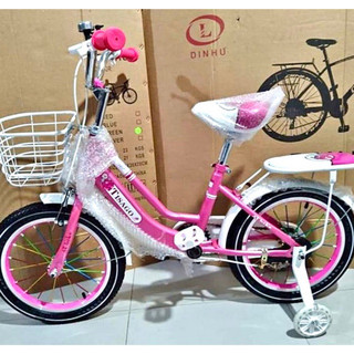 XE ĐẠP TRẺ EM cho bé gái 4-6 tuổi size 16 inch hàng cao cấp kèm bánh phụ