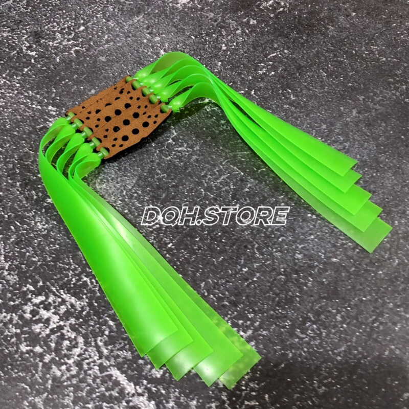 Dây thun cao su chính hãng USOPP BAND màu xanh lá đã buộc sẵn da 3 lỗ sử dụng cho ná cao su
