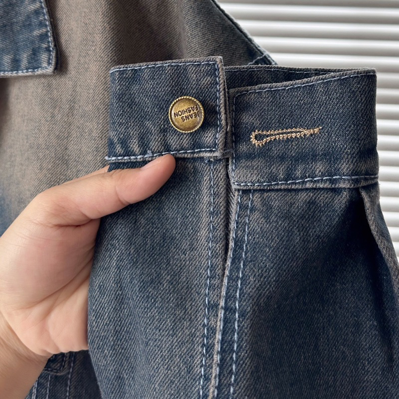 Áo Khoác Jean wash LOANG Form Rộng Unisex Nam Nữ - Áo khoác bò denim Jaystoree 🖤