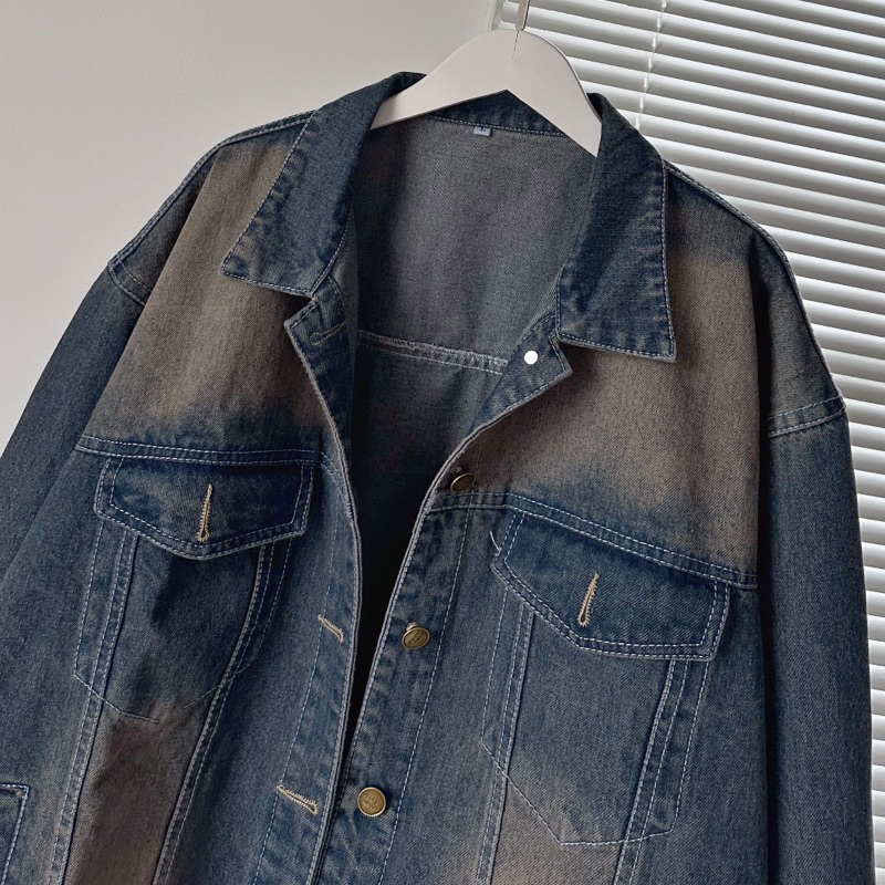 Áo Khoác Jean wash LOANG Form Rộng Unisex Nam Nữ - Áo khoác bò denim Jaystoree 🖤