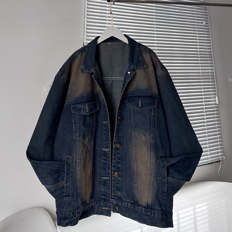 Áo Khoác Jean wash LOANG Form Rộng Unisex Nam Nữ - Áo khoác bò denim Jaystoree 🖤