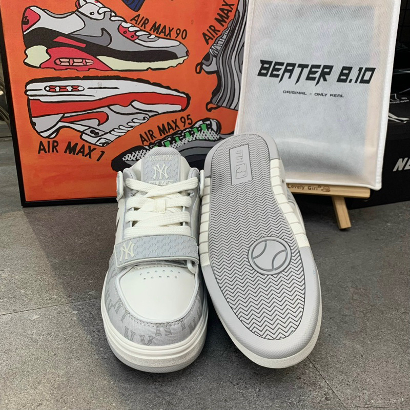 GIÀY MLB CHUNKY LINER MID DENIM MONOGRAM NY YANKEES XÁM