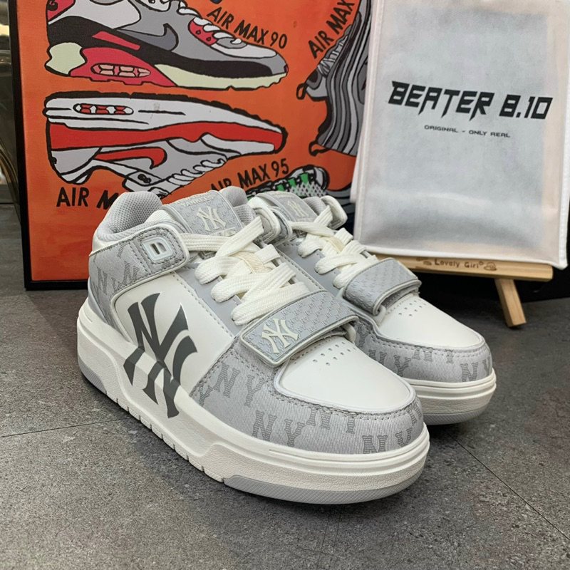 GIÀY MLB CHUNKY LINER MID DENIM MONOGRAM NY YANKEES XÁM