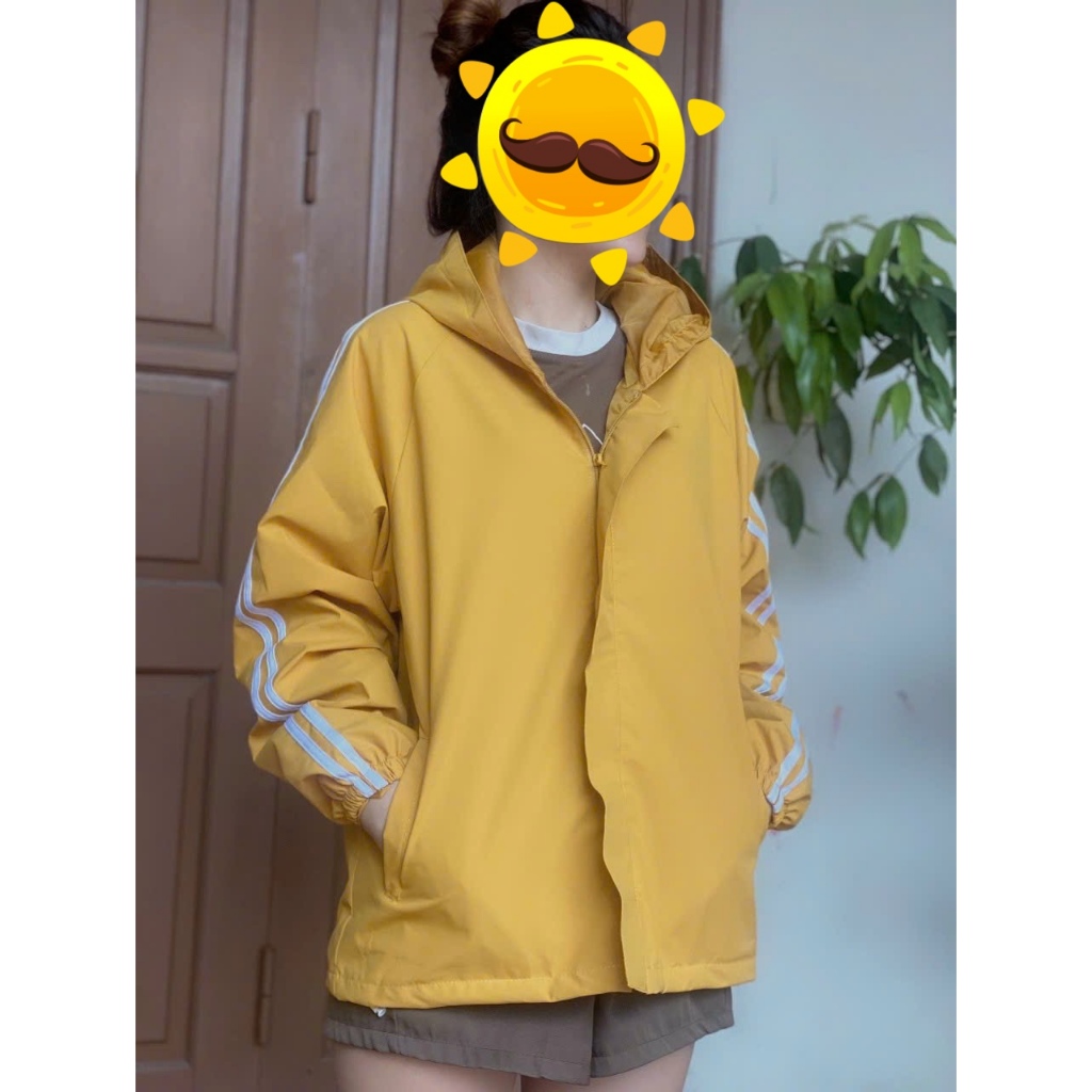 Áo khoác gió nam nữ, Áo gió thể thao sọc tay có mũ chống gió chống nước KHÔNG KÈM TÚI - Zun Shop