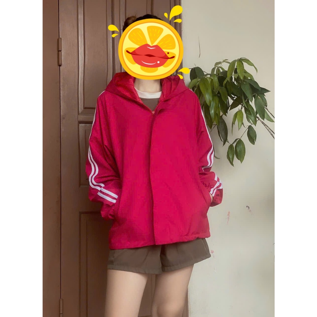 Áo khoác gió nam nữ, Áo gió thể thao sọc tay có mũ chống gió chống nước KHÔNG KÈM TÚI - Zun Shop