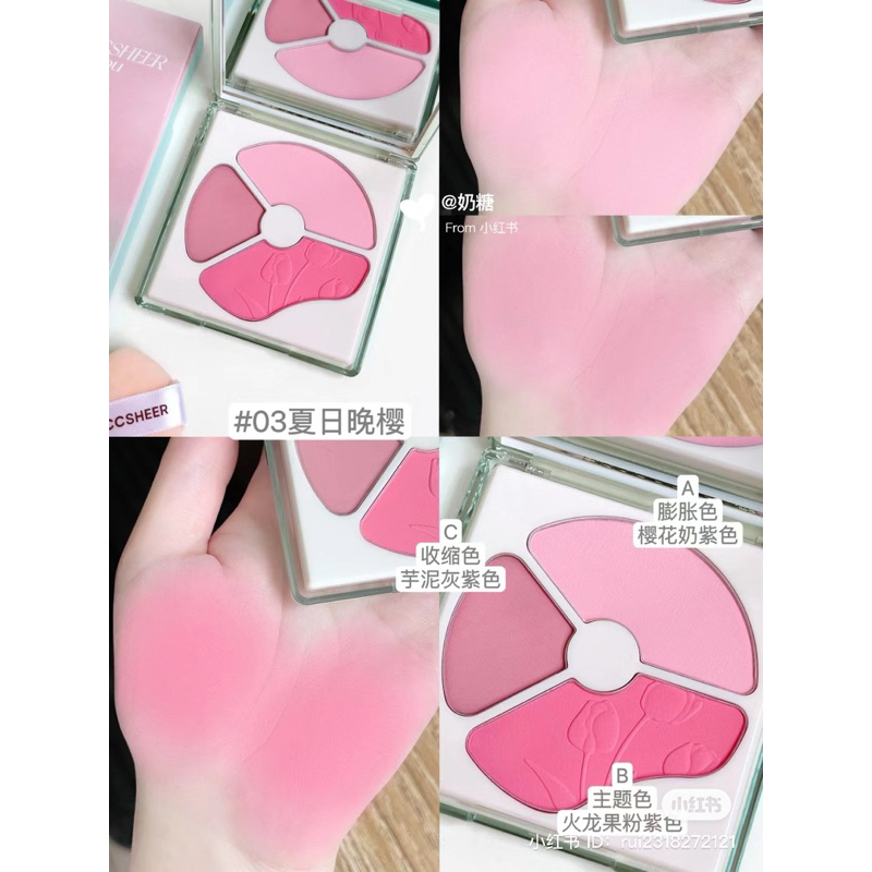 Set Phấn Má Hồng 3 Ô Kèm Mút CCSHEER Romantic Overture